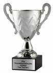 15 1/2" Silver Finish Metal Trophy Cup with Black Marble Base