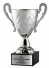 12 1/4" Silver Finish Metal Trophy Cup with Black Marble Base