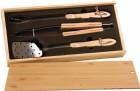 3 Piece BBQ Set in Wooden Pine Box