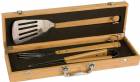 3 Piece Bamboo BBQ Set in Bamboo Case