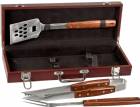 3 Piece BBQ Set in Rosewood Finish Gift Case