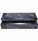 Black Marble Finish Wood 2 Post Trophy Base and Lid Set