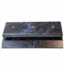 Black Marble Finish Wood Slant Front 2 Post Trophy Base / Lid Set