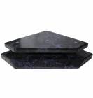 Black Marble Finish Wood Slant Front 3 Post Trophy Base / Lid Set