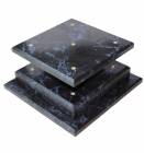 Black Marble Finish Wood 4 Post Trophy Base and Lid Set