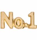 Gold Number One Lapel Chenille Insignia Pin - Metal