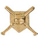 Gold Baseball Lapel Chenille Insignia Pin - Metal