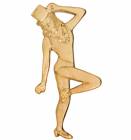 Gold Dance Lapel Chenille Insignia Pin - Metal