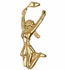 Gold Cheerleader Lapel Chenille Insignia Pin - Metal