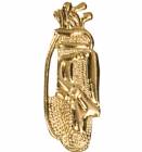 Gold Golf Bag Lapel Chenille Insignia Pin - Metal