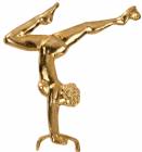 Gold Female Gymnast Lapel Chenille Insignia Pin - Metal