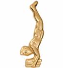 Gold Male Gymnast Lapel Chenille Insignia Pin - Metal