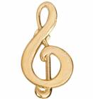 Gold Music Treble Clef Lapel Chenille Insignia Pin - Metal