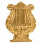 Gold Music Lyre Lapel Chenille Insignia Pin - Metal