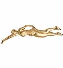 Gold Female Swimmer Lapel Chenille Insignia Pin - Metal