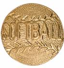 Gold Softball Lapel Chenille Insignia Pin - Metal