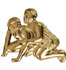 Gold Wrestling Lapel Chenille Insignia Pin - Metal