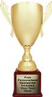 26 1/2" Gold Trophy Cup with Rosewood Finish High Gloss Wood Base