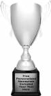 26 1/2" Silver Trophy Cup with Black High Gloss Wood Base