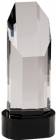 Octagon Slant Top Crystal Award on Black Pedestal Base 9 3/4"