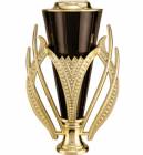 7 1/2" Gold / Black Plastic Cup with Lid