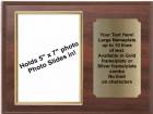 9" x 12" Cherry Finish Plaque with Gold 5" x 7" Photo Holder