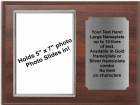 9" x 12" Cherry Finish Plaque with Silver 5" x 7" Photo Holder