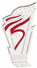 Red Diamond Back Trophy Figure Frame with Stars 8 1/4"