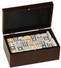 Rosewood Finish Double Twelves Dominoes Set with 91 Dominos