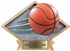 6" x 8 1/2" Basketball Diamond Trophy Plate Hand Painted