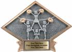 6" x 8 1/2" Cheerleading Diamond Trophy Plate Hand Painted