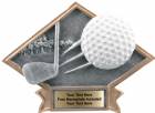 6" x 8 1/2" Golf Diamond Trophy Plate Hand Painted