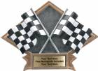 6" x 8 1/2" Racing Diamond Trophy Plate Hand Painted