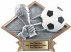 6" x 8 1/2" Soccer Diamond Trophy Plate Hand Painted