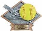 6" x 8 1/2" Softball Diamond Trophy Plate Hand Painted