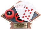 6" x 8 1/2" Poker Diamond Trophy Plate Hand Painted