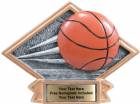 4 1/2" x 6" Basketball Diamond Trophy Plate Hand Painted