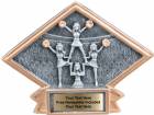 4 1/2" x 6" Cheerleader Diamond Trophy Plate Hand Painted