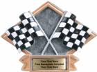 4 1/2" x 6" Racing Diamond Trophy Plate Hand Painted