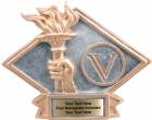 4 1/2" x 6" Victory Diamond Trophy Plate Hand Painted