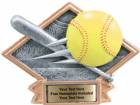 4 1/2" x 6" Softball Diamond Trophy Plate Hand Painted