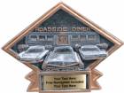 4 1/2" x 6" 50's Theme Diamond Trophy Plate Hand Painted