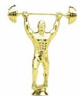 7" Weight Lifter Gold Trophy Figure