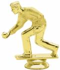 3 3/4" Male Lawn Bowling Gold Trophy Figure