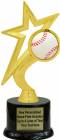 8 1/2" Gold Star Baseball Trophy Kit with Pedestal Base