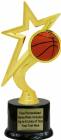 8 1/2" Gold Star Basketball Trophy Kit with Pedestal Base