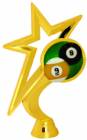 6 1/2" Star Billiards / Pool Gold Trophy Figure