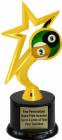 8 1/2" Gold Star Billiards / Pool Trophy Kit with Pedestal Base