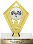 6 1/4" Gold with Color Crossed Flags Trophy Kit