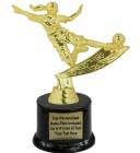 6 3/4" Female Soccer Action Trophy Kit with Pedestal Base